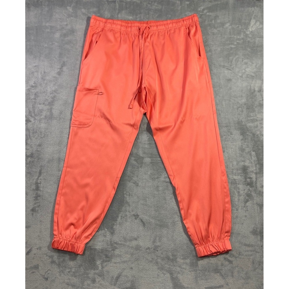 Mini Marilyn by MediChic Coral Pink Scrub Joggers Womens XL Cargo Medical Pants - Picture 1 of 7